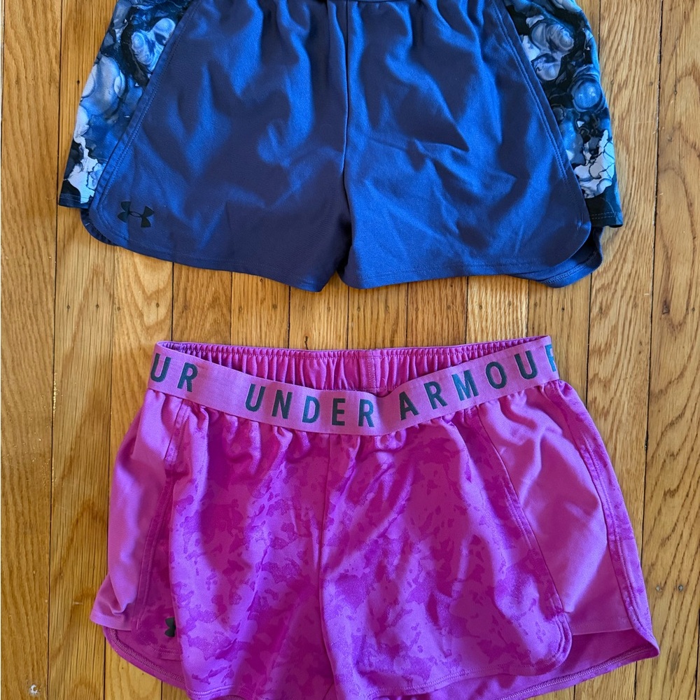 Under Armour Women’s Athletic Shorts Pink and Blue Lightweight Design